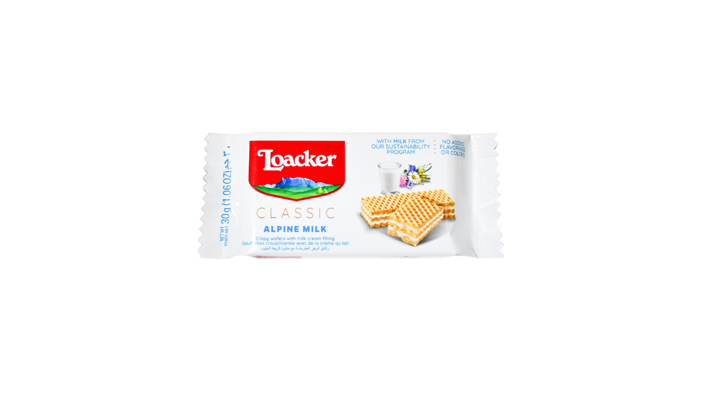 Loacker Crispy Alpine Milk Wafer, 30g